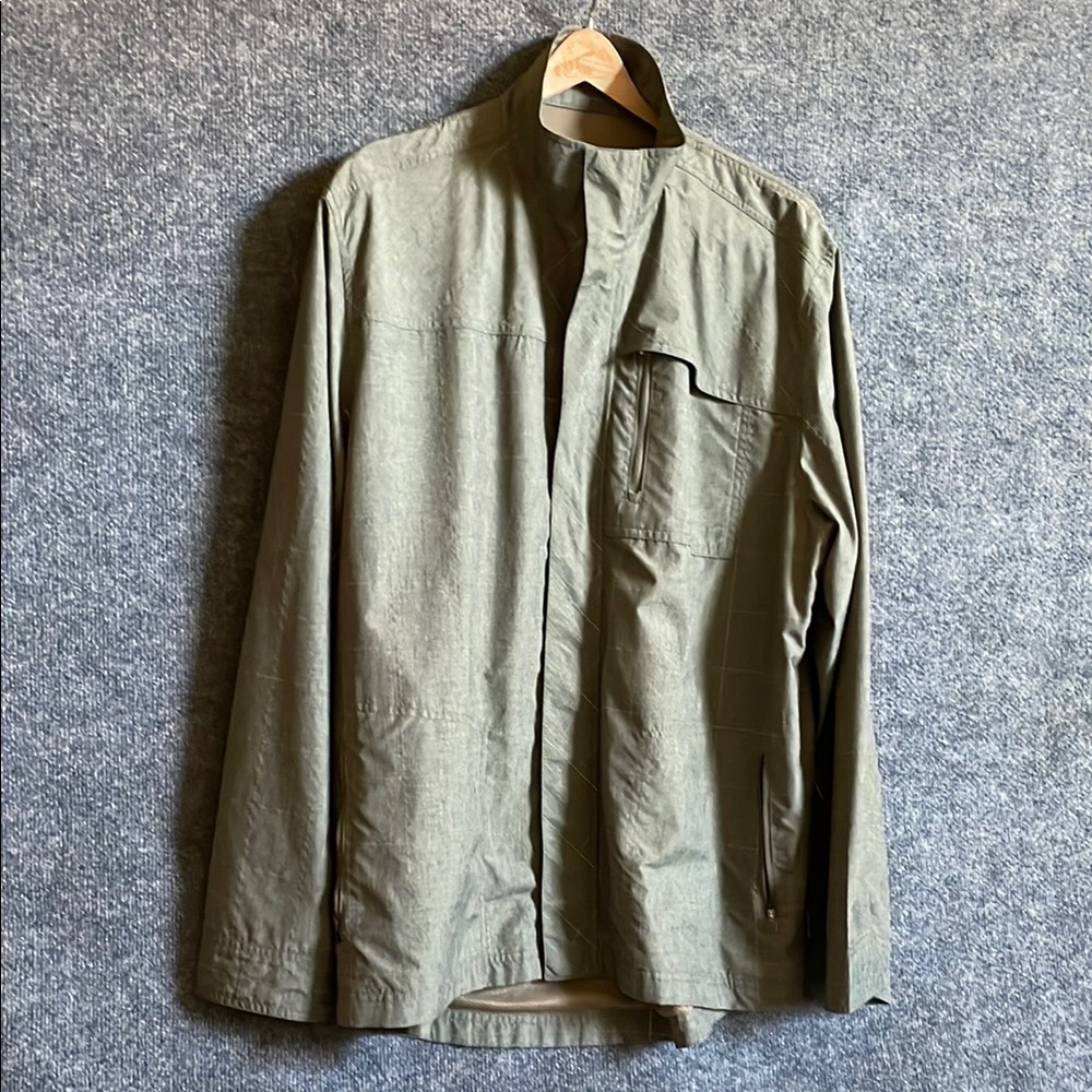 Royal Robbins Green zip up wind breaker style  Jacket Stand-up Collar XL